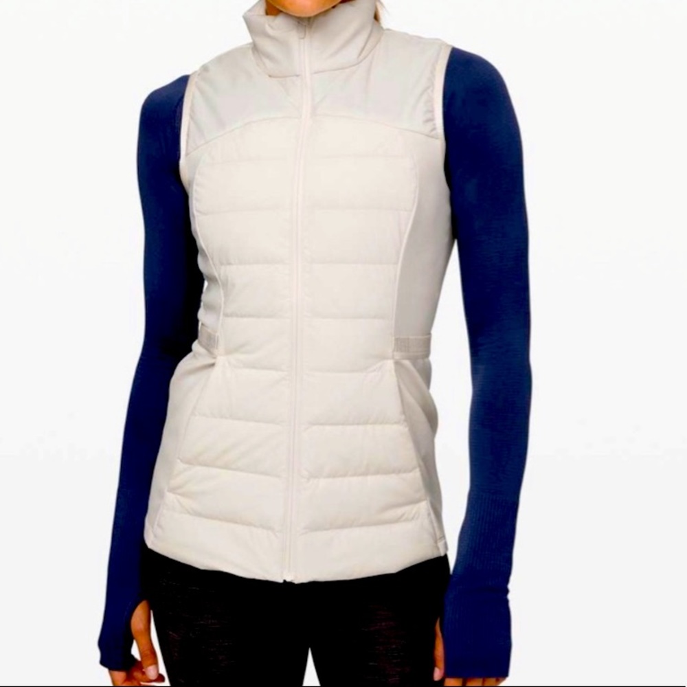 Lululemon Down For it All cream puffer vest, LIKE NEW